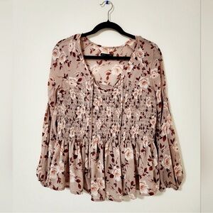 American eagle Floral Smocked Top